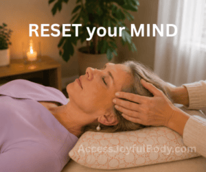 Woman receiving Access Bars session near East Croydon — neuroscience of Access Bars explained by Jayne Micallef at Access Joyful Body